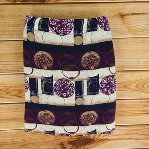 Yvonne Sachs New York Pencil Skirt Womens Sz 12 Multicolor Geometric Silk‎ Lined